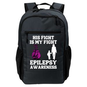 His Fight Is My Fight Purple Ribbon Epilepsy Awareness Daily Commute Backpack