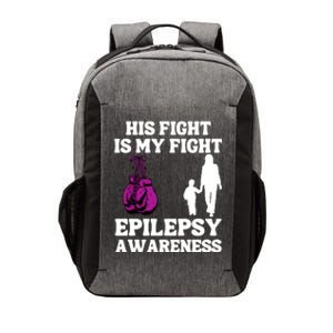 His Fight Is My Fight Purple Ribbon Epilepsy Awareness Vector Backpack