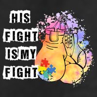 His Fight Is My Fight Autism Awareness Cool Gift 7 Panel Mesh Trucker Snapback Hat
