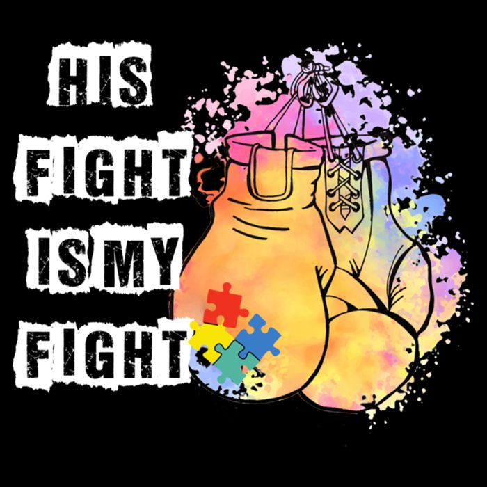 His Fight Is My Fight Autism Awareness Cool Gift Drawstring Bag
