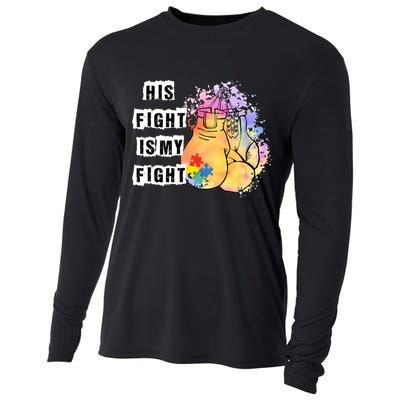 His Fight Is My Fight Autism Awareness Cool Gift Cooling Performance Long Sleeve Crew