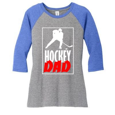 Hockey Father Ice Hockey Dad Great Gift Women's Tri-Blend 3/4-Sleeve Raglan Shirt