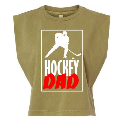 Hockey Father Ice Hockey Dad Great Gift Garment-Dyed Women's Muscle Tee