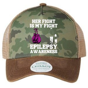 Her Fight Is My Fight Purple Ribbon Epilepsy Awareness Legacy Tie Dye Trucker Hat