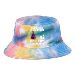 Her Fight Is My Fight Purple Ribbon Epilepsy Awareness Tie Dye Newport Bucket Hat