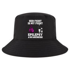 Her Fight Is My Fight Purple Ribbon Epilepsy Awareness Cool Comfort Performance Bucket Hat