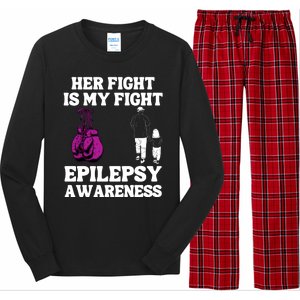 Her Fight Is My Fight Purple Ribbon Epilepsy Awareness Long Sleeve Pajama Set