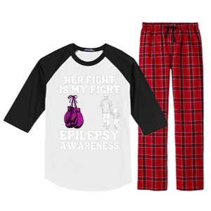 Her Fight Is My Fight Purple Ribbon Epilepsy Awareness Raglan Sleeve Pajama Set