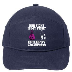 Her Fight Is My Fight Purple Ribbon Epilepsy Awareness 7-Panel Snapback Hat