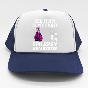 Her Fight Is My Fight Purple Ribbon Epilepsy Awareness Trucker Hat