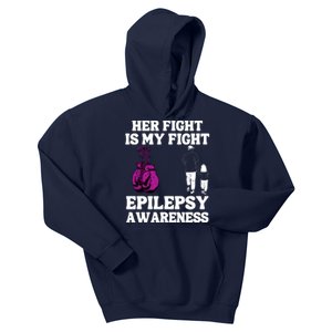 Her Fight Is My Fight Purple Ribbon Epilepsy Awareness Kids Hoodie