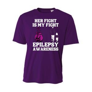 Her Fight Is My Fight Purple Ribbon Epilepsy Awareness Youth Performance Sprint T-Shirt