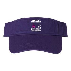 Her Fight Is My Fight Purple Ribbon Epilepsy Awareness Valucap Bio-Washed Visor