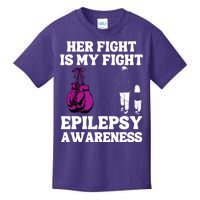 Her Fight Is My Fight Purple Ribbon Epilepsy Awareness Kids T-Shirt