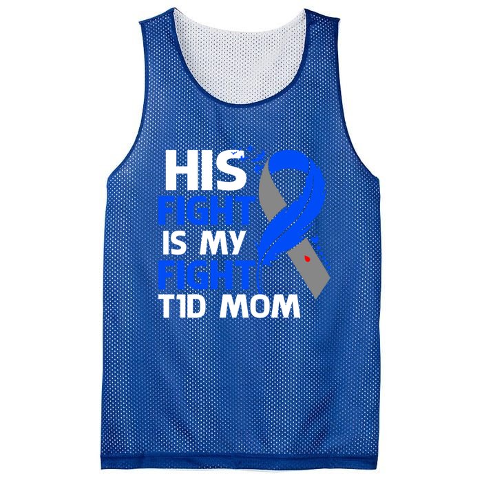 His Fight Is My Fight T1d Mom Type 1 Diabetes Awareness Gift Mesh Reversible Basketball Jersey Tank