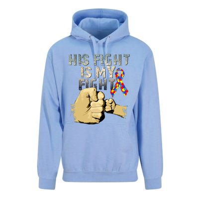 His Fight Is My Fight Autism Awareness And Support Unisex Surf Hoodie