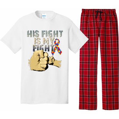 His Fight Is My Fight Autism Awareness And Support Pajama Set