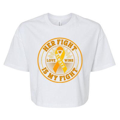 Her Fight Is My Fight Love Always Wins Emblem Bella+Canvas Jersey Crop Tee