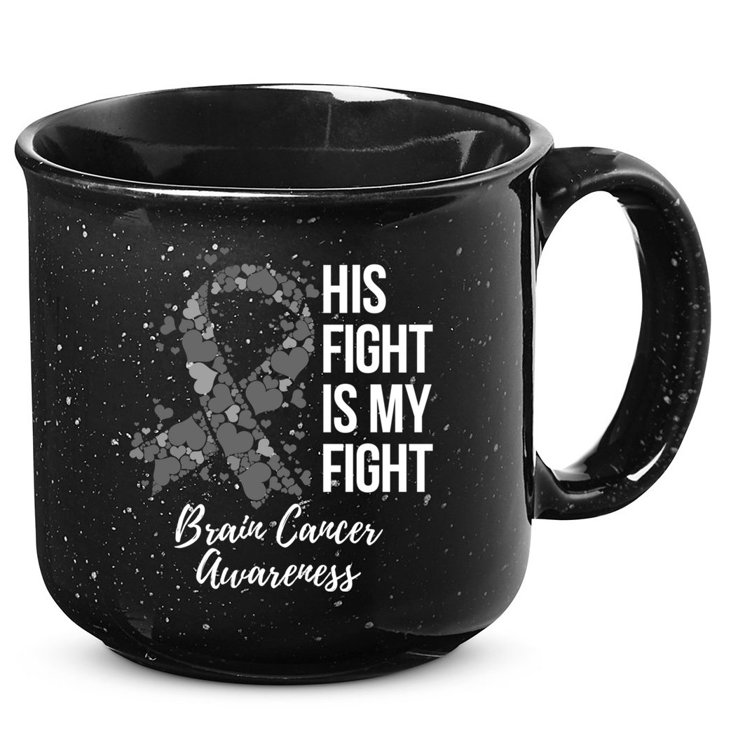 His Fight Is My Fight Brain Cancer Awareness Gift 15oz Campfire Ceramic Mug
