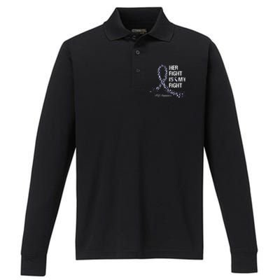 Her Fight Is My Fight ALS Awareness Performance Long Sleeve Polo