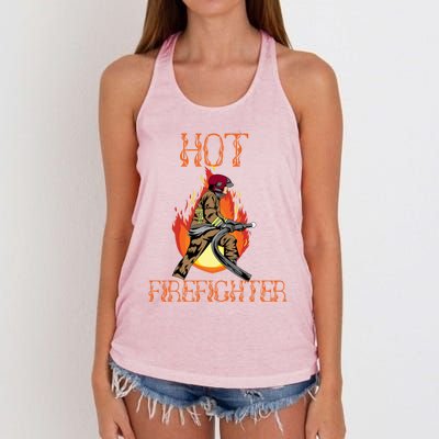 Hot Firefighter Ing Gag Gift Volunteer Fire Gift Women's Knotted Racerback Tank