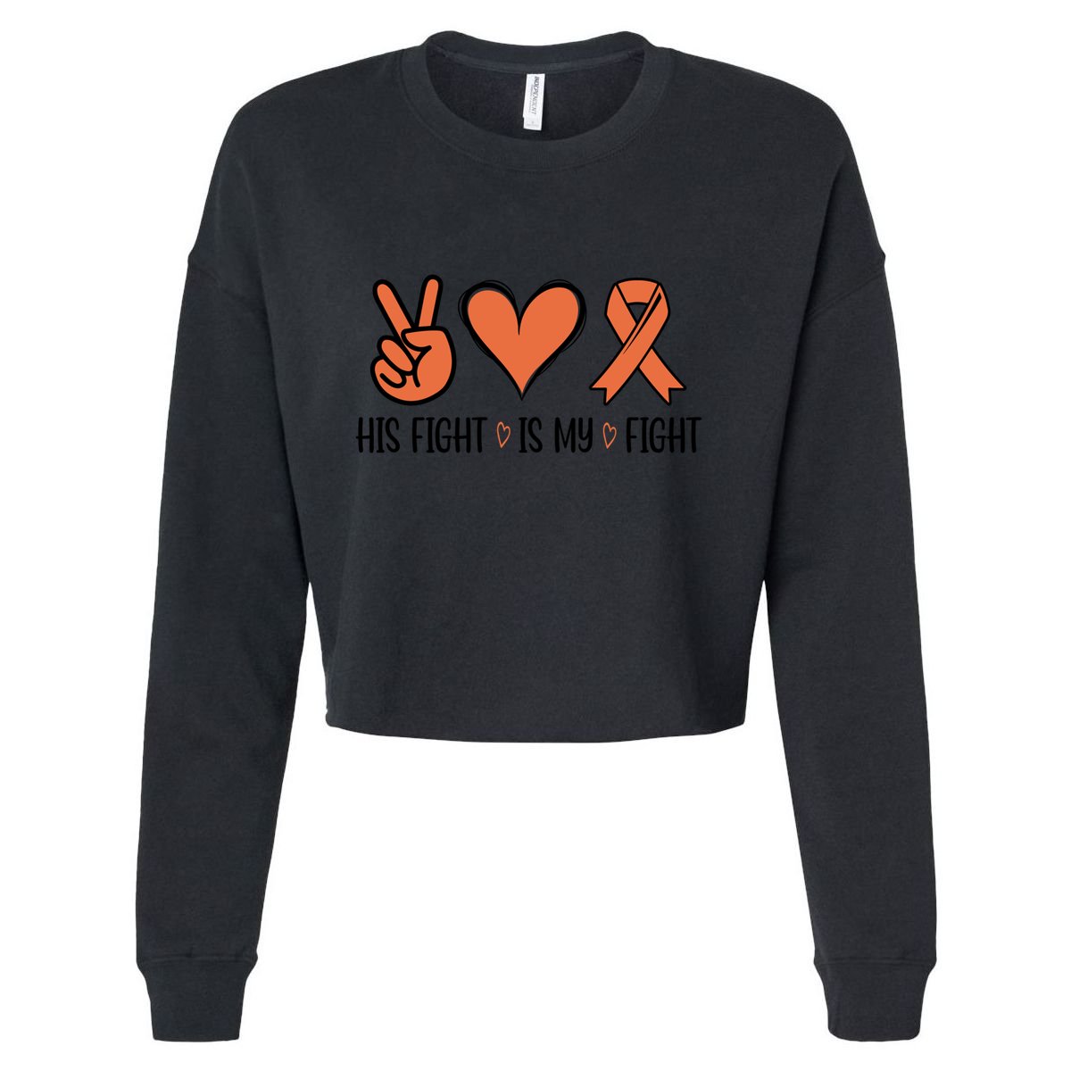 His Fight Is My Fight Great Gift Cropped Pullover Crew