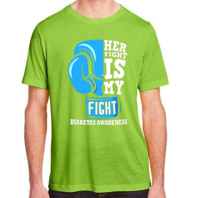 Her Fight Is My Fight Boxing Glove Diabetes Awareness Month Adult ChromaSoft Performance T-Shirt