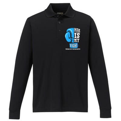 Her Fight Is My Fight Boxing Glove Diabetes Awareness Month Performance Long Sleeve Polo