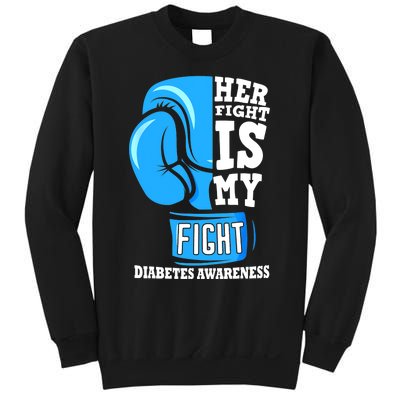 Her Fight Is My Fight Boxing Glove Diabetes Awareness Month Sweatshirt