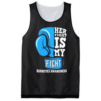 Her Fight Is My Fight Boxing Glove Diabetes Awareness Month Mesh Reversible Basketball Jersey Tank