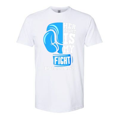 Her Fight Is My Fight Boxing Glove Diabetes Awareness Month Softstyle® CVC T-Shirt