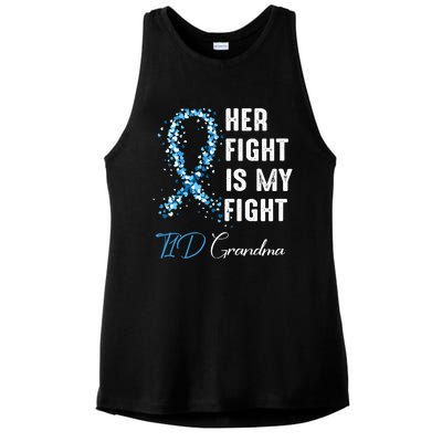 Her Fight Is My Fight T1D Grandma Type 1 Diabetes Awareness Ladies PosiCharge Tri-Blend Wicking Tank