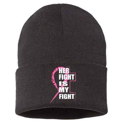 Her Fight Is My Fight Breast Cancer Sustainable Knit Beanie