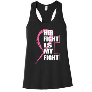 Her Fight Is My Fight Breast Cancer Women's Racerback Tank