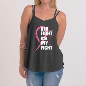 Her Fight Is My Fight Breast Cancer Women's Strappy Tank