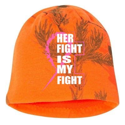 Her Fight Is My Fight Breast Cancer Kati - Camo Knit Beanie