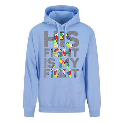 His Fight Is My Fight Autism Awareness Unisex Surf Hoodie