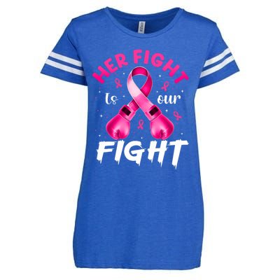 Her Fight Is Our Fight Breast Cancer Awareness Women Warrior Enza Ladies Jersey Football T-Shirt