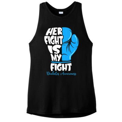 Her Fight Is My Fight T1D Mom Type 1 Diabetes Awareness Ladies PosiCharge Tri-Blend Wicking Tank