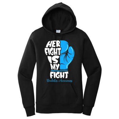 Her Fight Is My Fight T1D Mom Type 1 Diabetes Awareness Women's Pullover Hoodie