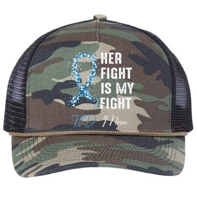 Her Fight Is My Fight T1D Mom Type 1 Diabetes Awareness Retro Rope Trucker Hat Cap