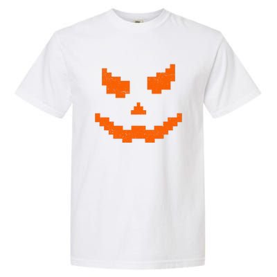 Halloween Funny Jack O Lantern Pumpkin Evil Smile Pixel Game Gift Garment-Dyed Heavyweight T-Shirt