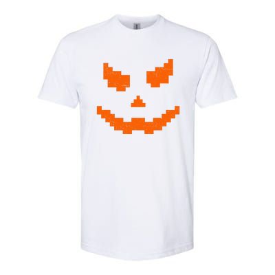 Halloween Funny Jack O Lantern Pumpkin Evil Smile Pixel Game Gift Softstyle CVC T-Shirt