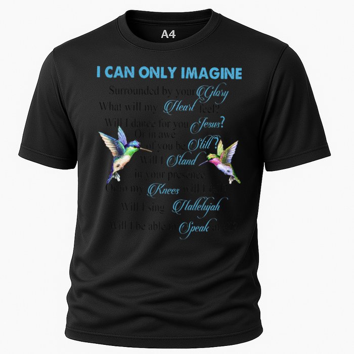 Hummingbirds Faith Jesus I Can Imagine Christian Religious Cooling Performance Crew T-Shirt