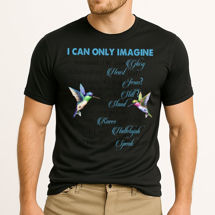 Hummingbirds Faith Jesus I Can Imagine Christian Religious Cooling Performance Crew T-Shirt