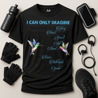 Hummingbirds Faith Jesus I Can Imagine Christian Religious Cooling Performance Crew T-Shirt