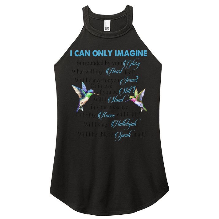 Hummingbirds Faith Jesus I Can Imagine Christian Religious Women's Perfect Tri Rocker Tank