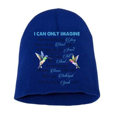 Hummingbirds Faith Jesus I Can Imagine Christian Religious Short Acrylic Beanie
