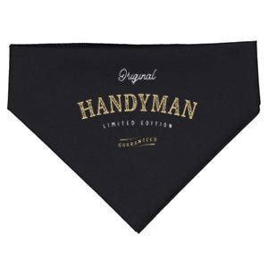 Handyman Funny Job Title Profession Birthday Worker USA-Made Doggie Bandana