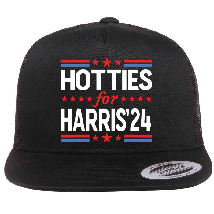 Hotties For Kamala Harris Flat Bill Trucker Hat